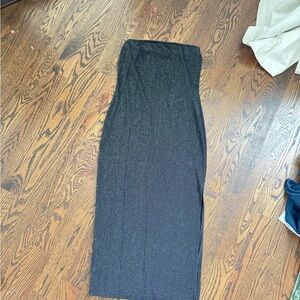 NA-KD Strapless Sparkly Black Midi Dress